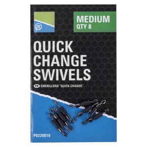 Łączniki Preston Quick Change Swivels Medium – szybkozłączki do przyponów feeder