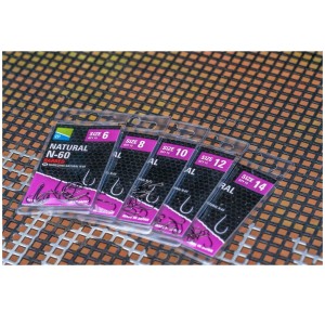 Haczyki Preston Natural N-60 rozmiar 10 – mocne haczyki do dużych przynęt