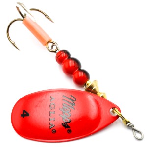 Mepps Aglia Fluo czerwona nr 4 – błystka obrotowa 9 g na szczupaka i sandacza