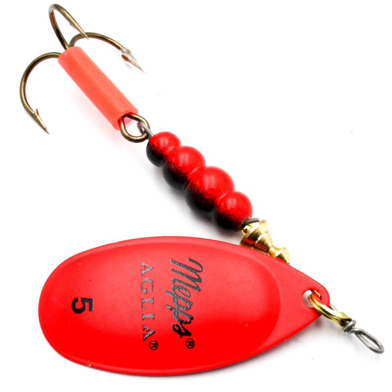 Mepps Aglia Fluo czerwona nr 5 – błystka obrotowa 13 g na szczupaka i suma