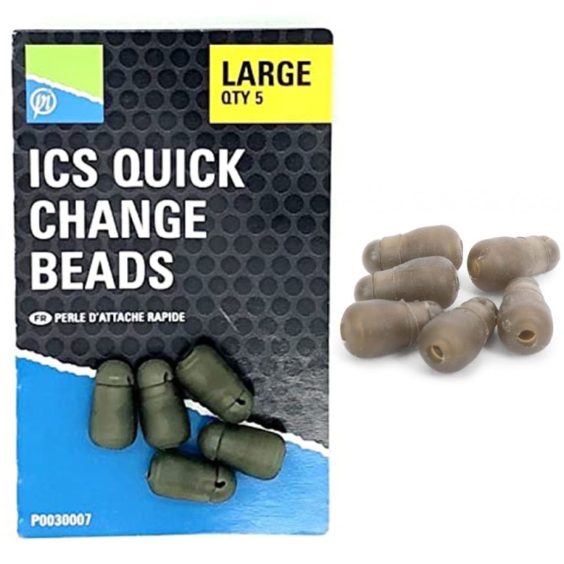 Łączniki Preston ICS Quick Change Dura Beads Large – szybka wymiana przyponów ICS