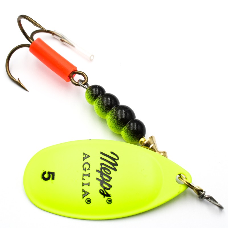 Mepps Aglia Fluo seledynowa nr 5 – błystka obrotowa 13 g