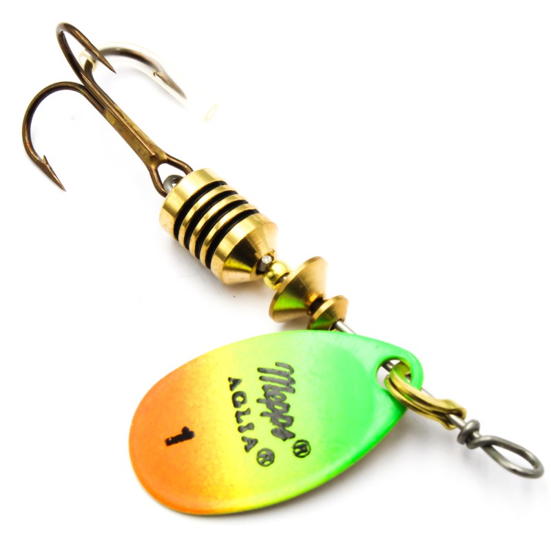 Mepps Aglia Fluo Tiger nr 1 – błystka obrotowa 3,5 g UV na pstrągi i okonie