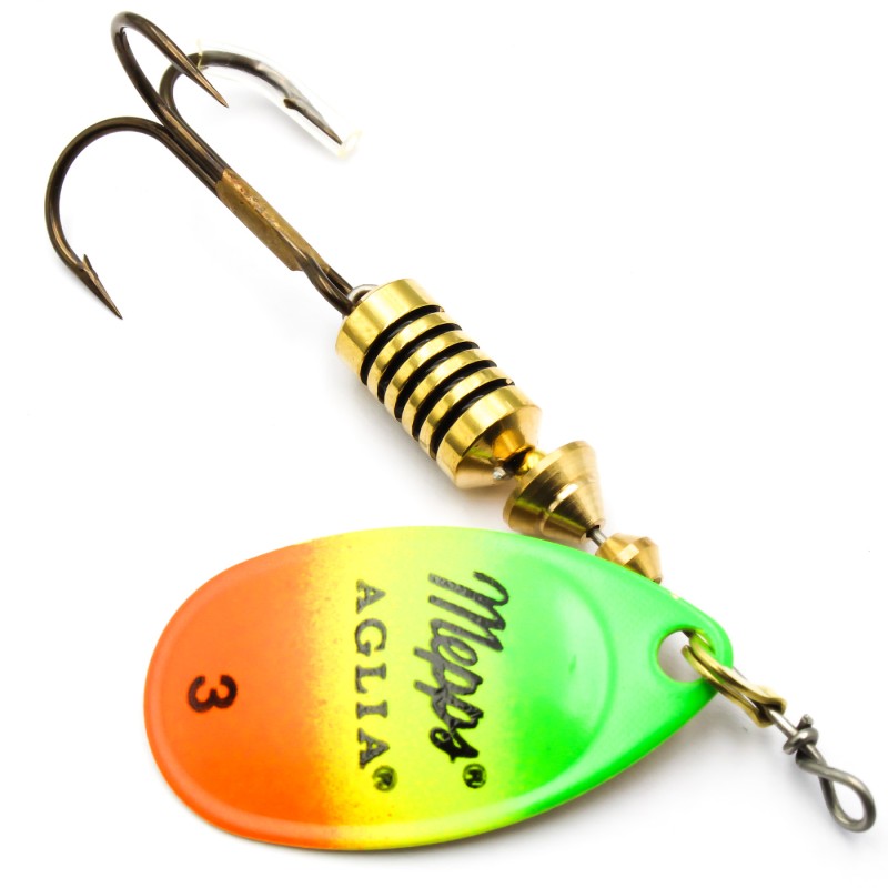 Mepps Aglia Fluo Tiger nr 3 – błystka obrotowa UV 6,5 g na szczupaka i okonia