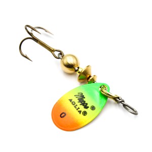 Mepps Aglia Fluo Tiger nr 0 – błystka obrotowa 2,5 g UV na pstrągi i okonie