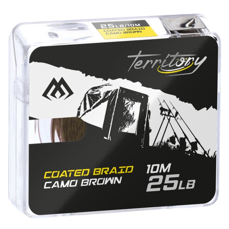 Plecionka przyponowa w otulinie Mikado Coated Braid 25lbs 10m brązowa camouflage