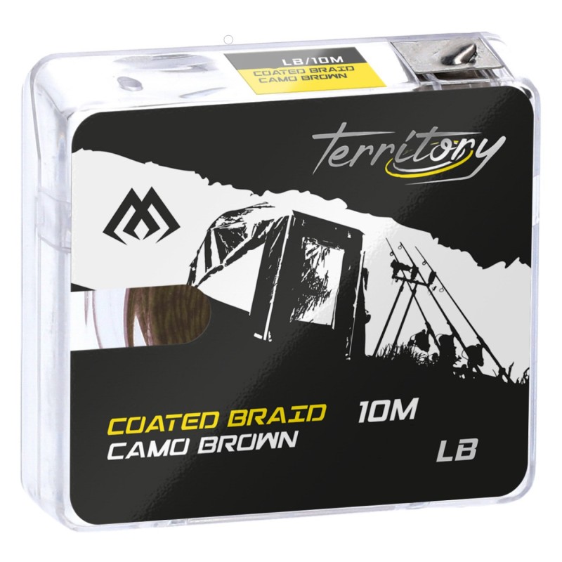 Plecionka przyponowa w otulinie Mikado Coated Braid 35lbs 10m brązowa camouflage