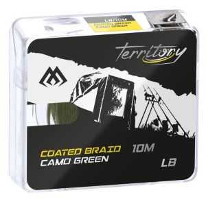 Plecionka przyponowa w otulinie Mikado Coated Braid 35lbs 10m zielona camouflage