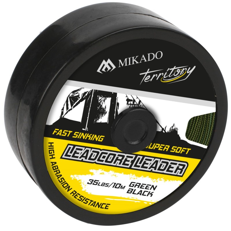 Mikado Leadcore Leader 35lbs 10m czarno-zielony – linka przyponowa z ołowianym rdzeniem
