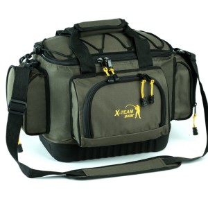 Torba wędkarska Jaxon 47×30×27 cm – pojemna torba z sztywnym dnem Fishing Team Nature
