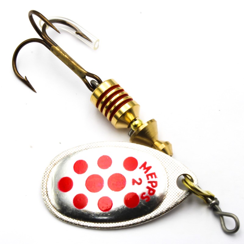 Mepps Aglia Deco srebro / czerwone kropki nr 2 – błystka obrotowa 4,5 g