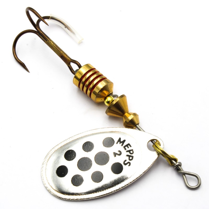 Mepps Aglia srebrna czarne kropki nr 2 – błystka obrotowa 4,5 g na okonia i klenia