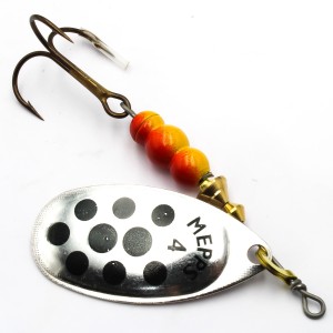 Mepps Aglia srebrna czarne kropki nr 4 – błystka obrotowa 9 g na szczupaka i bolenia