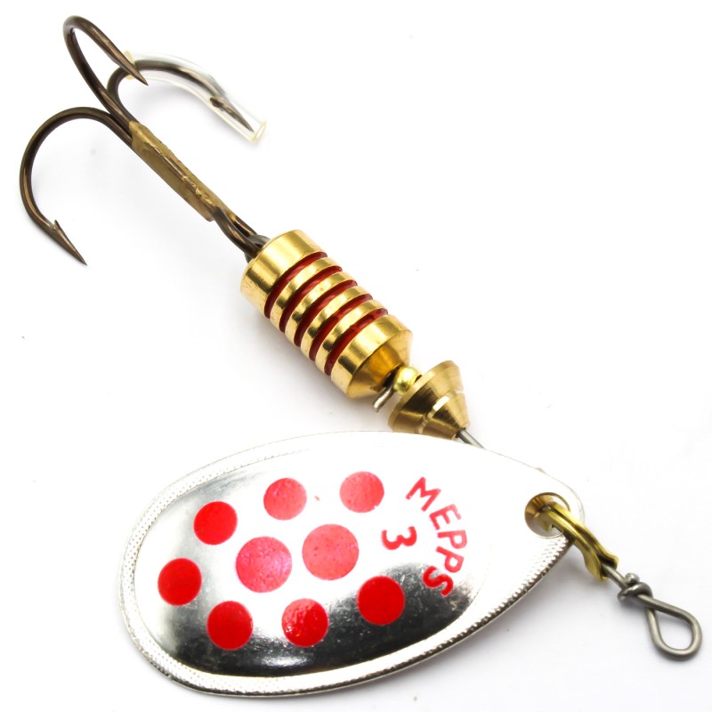 Mepps Aglia Deco srebro / czerwone kropki nr 3 – błystka obrotowa 6,5 g