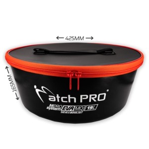 Zestaw MPRO System EVA MONOCUBE GROUNDBAIT 19L MatchPro – pojemnik, sito i miska w jednym