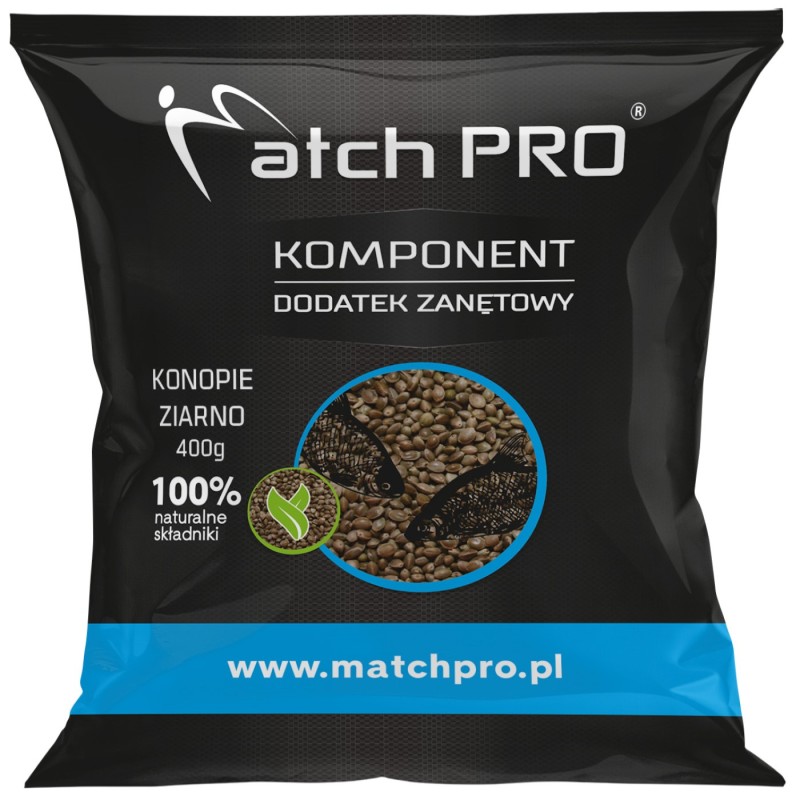 Top Konopie Ziarno MatchPro 400g – naturalny dodatek do zanęt płociowych i karpiowych