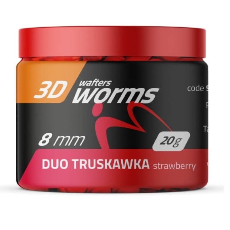 Top Worms Wafters Duo Truskawka 8mm MatchPro – przynęta feeder truskawkowa