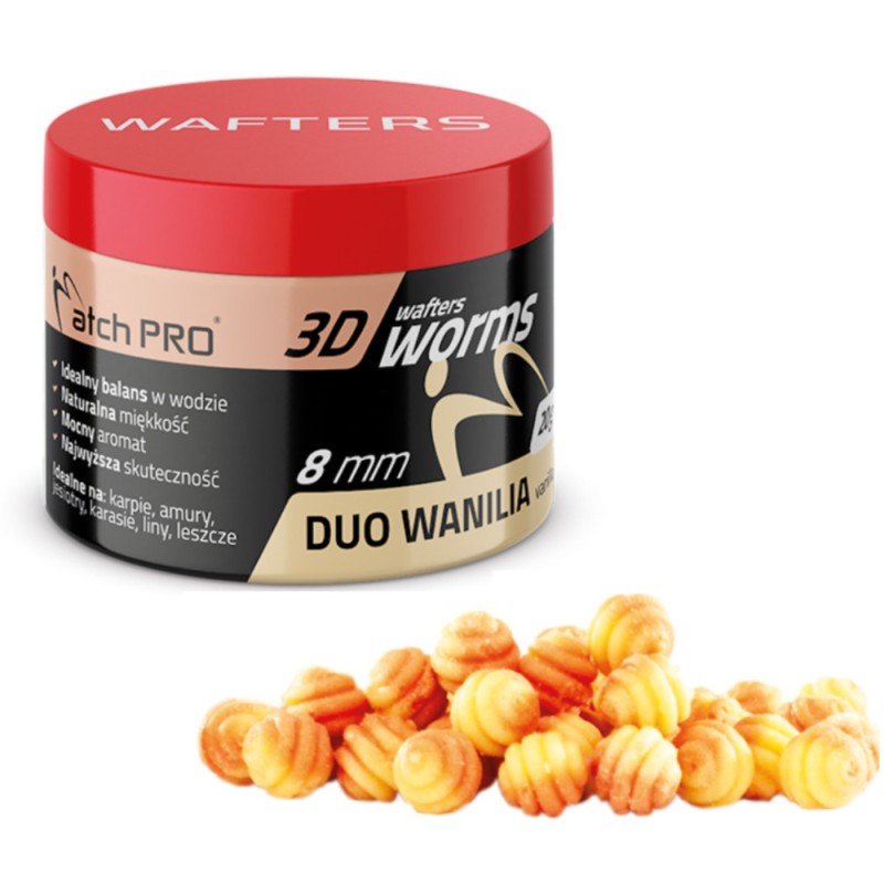 Top Worms Wafters Duo Wanilia 8mm MatchPro – przynęta waniliowa feeder