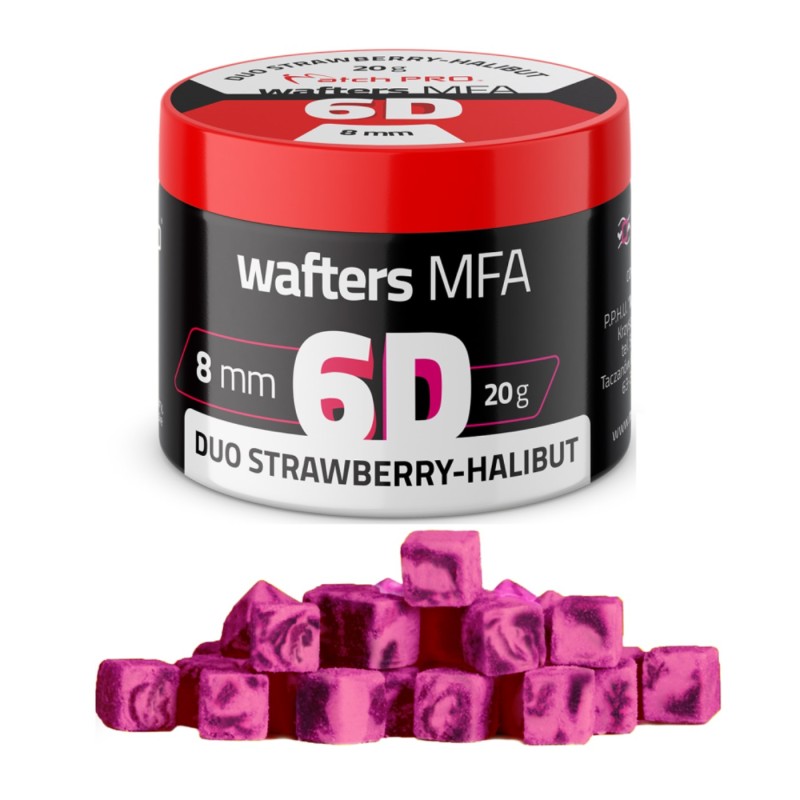 6D Wafters MFA Duo Truskawka–Halibut 8x8mm MatchPro – przynęta feeder