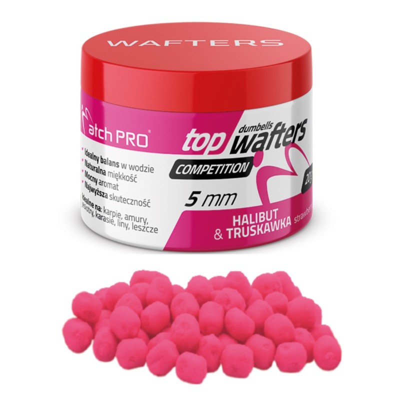Top Dumbells Wafters Halibut Truskawka 5mm MatchPro – przynęta balansująca