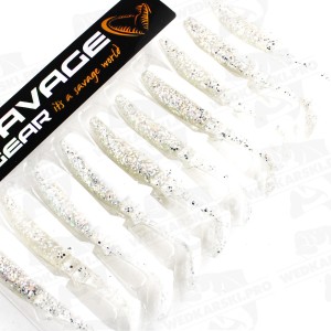 Savage Gear Cannibal Shad B 6.8CM 3G White Flash – uniwersalna guma na drapieżniki