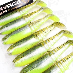 Guma Savage Gear Cannibal Shad 12.5 cm 20 g Green Pearl Yellow – Skuteczna przynęta na szczupaka i sandacza
