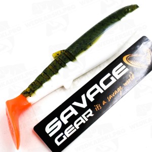 Guma Savage Gear Cannibal Shad 12.5 cm 20 g Olive Hot Orange – Skuteczna przynęta na sandacza i szczupaka