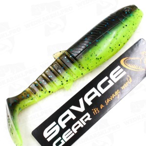 Guma Savage Gear Cannibal Shad 12.5 cm 20 g Chartreuse Pumpkin – Skuteczna przynęta UV na sandacza i szczupaka