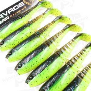 Guma Savage Gear Cannibal Shad 12.5 cm 20 g Chartreuse Pumpkin – Skuteczna przynęta UV na sandacza i szczupaka