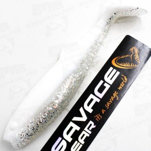 Guma Savage Gear Cannibal Shad 12.5 cm 20 g White Flash – Skuteczna przynęta na sandacza i szczupaka