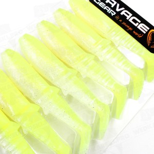 Guma Savage Gear Cannibal Shad 12.5 cm 20 g Fluo Yellow Glow – świecąca przynęta UV na drapieżniki