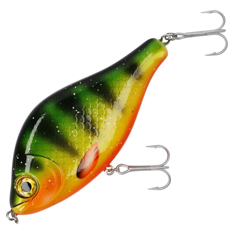 Wobler Mikado MFT Jerk 7 cm Hot Perch – jaskrawy tonący jerk na szczupaka
