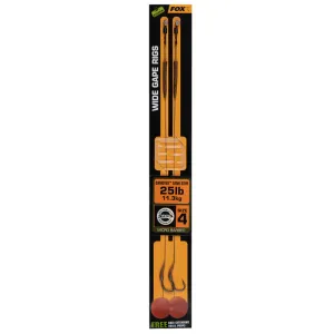 Przypony Karpiowe Fox Wide Gape nr 4 25lb Camotex