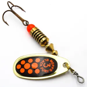 Błystka Mepps BLACK FURY złoty / czerwone kropki 3 – skuteczna obrotówka na szczupaki i okonie