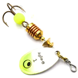 Mepps Aglia-E seledynowa nr 1 – błystka obrotowa UV na okonie i pstrągi