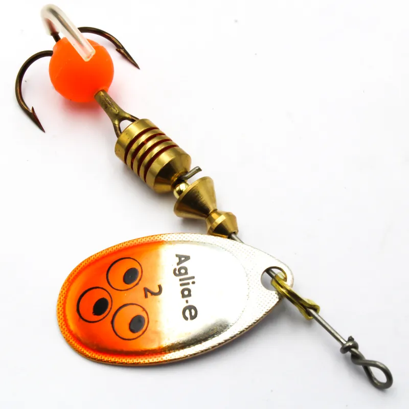 Mepps Aglia-E pomarańczowa nr 2 – błystka obrotowa UV na pstrąga i okonia