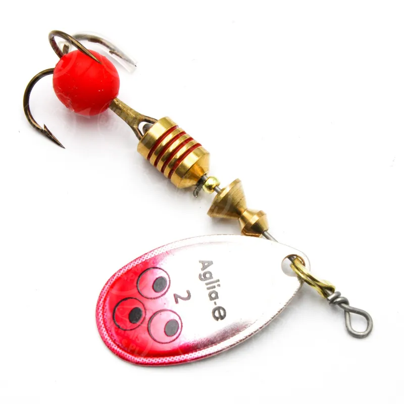 Mepps Aglia-E czerwona nr 2 – błystka obrotowa UV na pstrąga i okonia