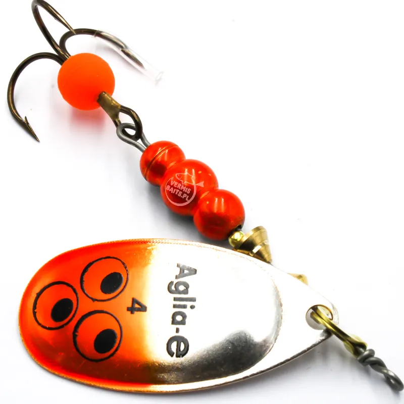 Mepps Aglia-E pomarańczowa nr 4 – błystka obrotowa UV na szczupaka i sandacza