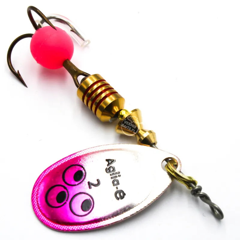 Mepps Aglia-E różowa nr 2 – błystka obrotowa UV na okonia i pstrąga