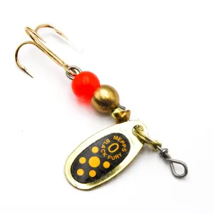 Błystka Mepps BLACK FURY złoty / żółte kropki 0 – ultralight na okonie i pstrągi