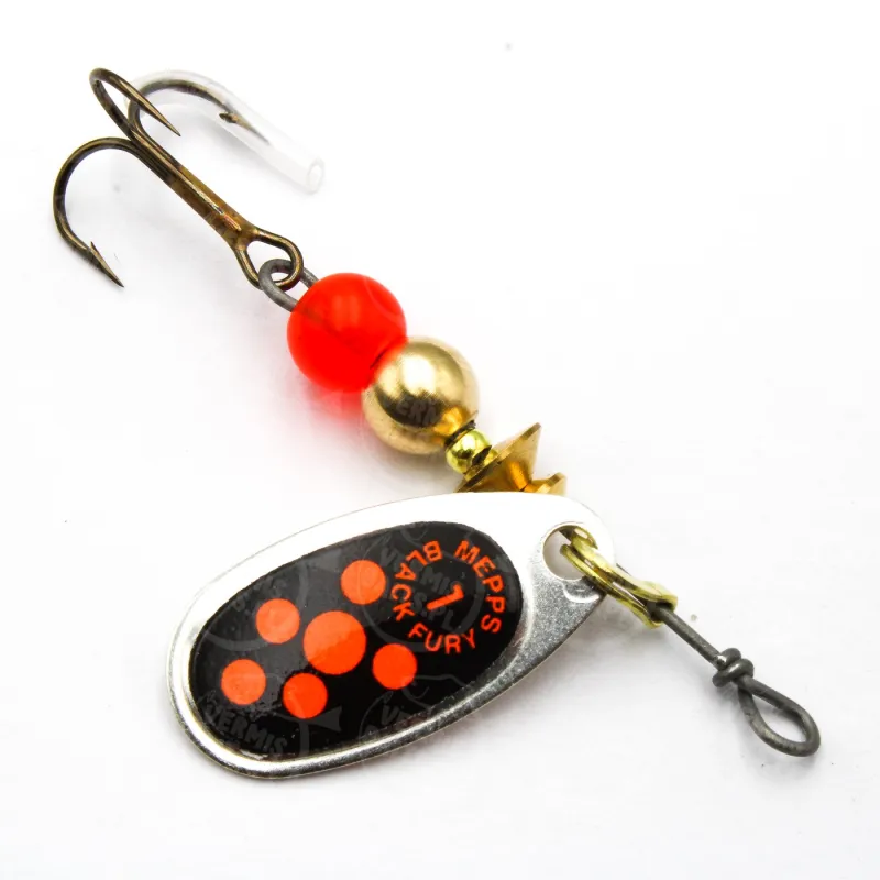 Błystka Mepps BLACK FURY srebro / czerwona 1 – skuteczna obrotówka na okonie i klenie