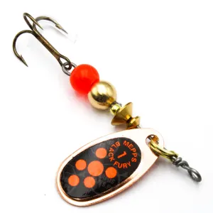 Błystka Mepps BLACK FURY miedź / czerwone kropki 1 – skuteczna obrotówka na okonie i klenie