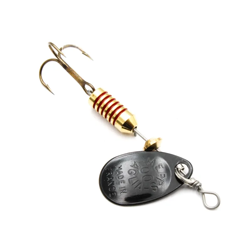 Mepps Aglia czarna nr 00 – błystka obrotowa ultralight na pstrągi i okonie