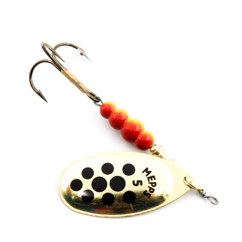 Mepps Aglia Deco złota / czarne kropki nr 5 – błystka na szczupaka, sandacza i bolenia