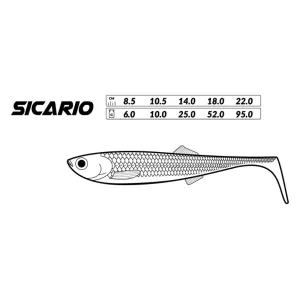 Guma Mikado Sicario 18cm Firetiger – przynęta na szczupaka i sandacza