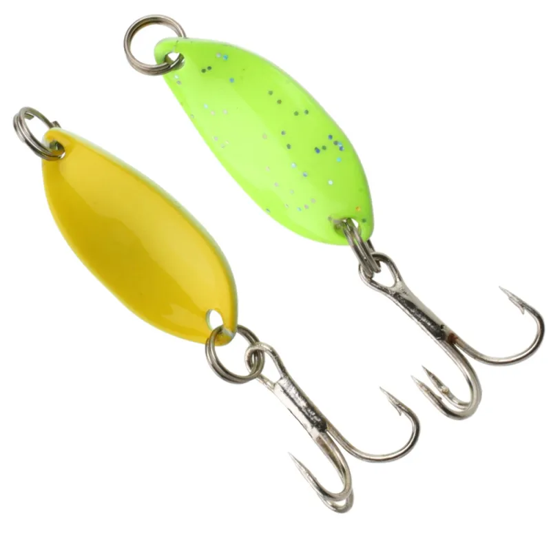 Błystka wahadłowa Trout 2.2 cm / 1.4 g Zielono-Żółta – fluo mikrowahadłówka na pstrągi i okonie