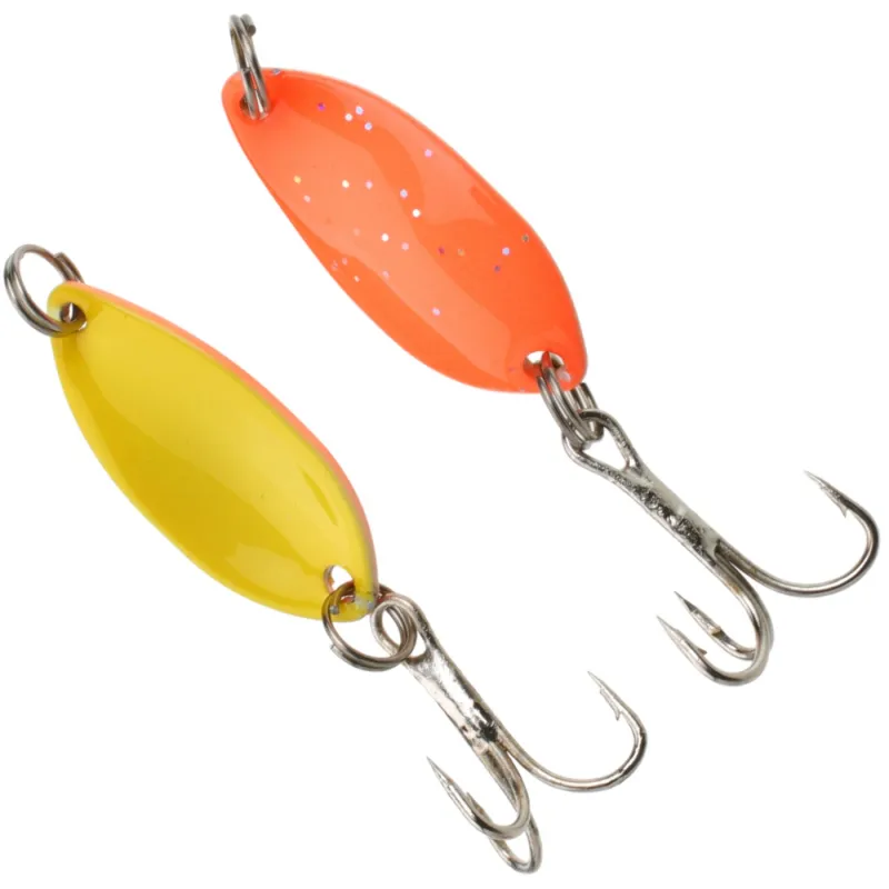 Błystka wahadłowa Trout 2.2 cm / 1.4 g Pomarańczowo-Żółta – fluo mikrowahadłówka na pstrągi i okonie