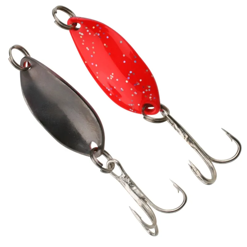 Błystka wahadłowa Trout 2.2 cm / 1.4 g Czerwono-Czarna – skuteczna mikrowahadłówka na pstrągi i okonie
