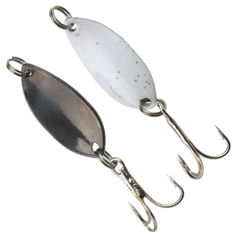 Błystka wahadłowa Trout 2.2 cm / 1.4 g Biało-Czarna – skuteczna mikrowahadłówka na pstrągi i okonie