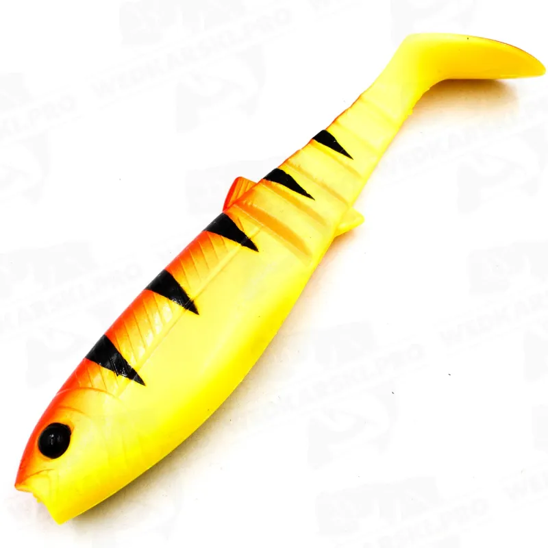 Savage Gear Cannibal Shad 12.5 cm 20 g Golden Ambulance – guma na duże drapieżniki